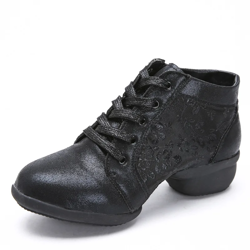 Модная женская обувь для латинских танцев; zapatos de baile latino; Обувь для бальных танцев; женская обувь с мягкой подошвой - Цвет: black