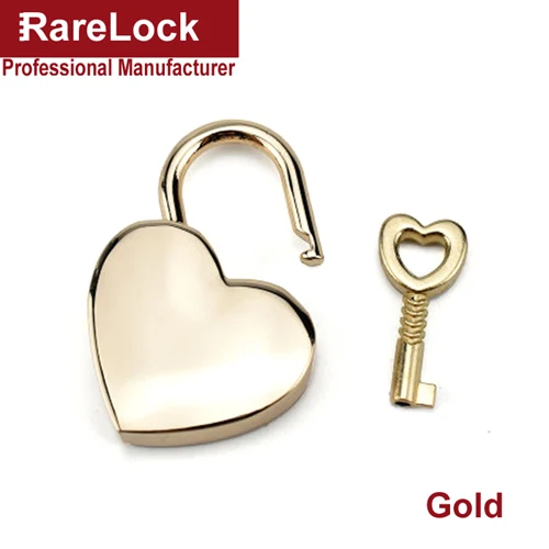 Rarelock любовь медальон замок 3 цвета замок для женщин девушка сумки рюкзак шкатулка DIY MMS510 ii - Цвет: Gold