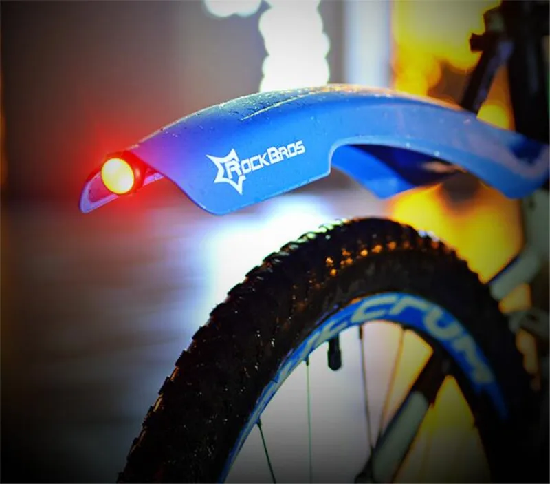 ROCKBROS брызговик Велоспорт Горный велосипед Прочный Крыло MTB велосипедный Щиток с светодиодный задний фонарь для велосипеда крылья Аксессуары для велосипеда