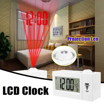 

LED Projection Temperature LCD Digital Alarm Clock Talking Snooze Business Multifunction Clock Watch Desk Night Lamp Creativity