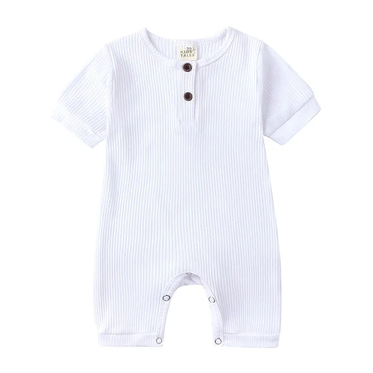 Solid Color Kids Summer Clothes Cotton Baby Clothes Boys Romper Short Sleeve Newborn Girl Outfit Baby Boy Clothes 0-24 Months Newborn Sailor Romper Girls Boy Costume Anchor