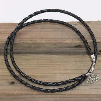 

10pcs Leather Cotton Cord Rope Chain Necklace Men Fashion Jewelry Womens Accessories Making