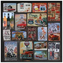 US Route 66 винтажная жестяная вывеска Тинтин Бар Паб вверх металлическая пластина плакат Настенный декор знаки живопись услуги ретро-наклейки 8x12 дюймов H19