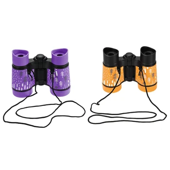 

uxcell 2pcs Toy Binoculars 4X30 Compact Folding Binoculars Red with Neck Strap for Bird Watching Hiking Camping and Safari