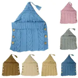 Одеяло для девочек и новорожденных мальчиков, вязаное крючком теплое Пеленальное Одеяло, спальный мешок для детей, реквизит для фотографий