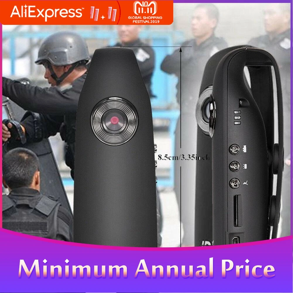 

HD 1080P 130 Mini Camcorder 2MP AVI Video Ratio 560 mAh Polymer Battery 16:9Dash Cam Police Body Motorcycle Bike Motion Camera