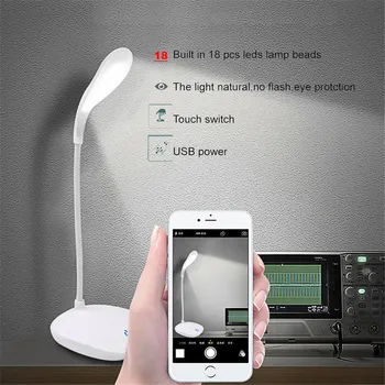 

Stepless Dimmable Desk Reading Light Foldable Rotatable Touch Switch LED Table Lamp DC 5V USB Charging Port Timing Night Lamp