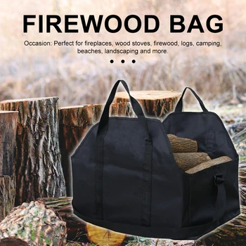 

Firewood Carrier Single Shoulder With Handle Large Capacity Log Tote Outdoor Home Dirtproof Garden Oxford Cloth Camping Portable
