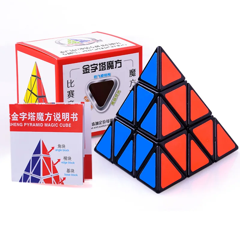 Стальной шар Пирамида три слоя угол Abnormity Cube [сплошной цвет белый фон черный фон Пирамида] обучающая игрушка