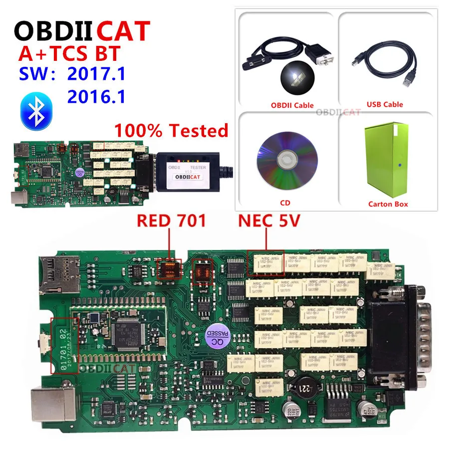 Russia &amp SPAIN In Stock Full Set OBD2 A+Single PCB/V3.0 Black CDP With Keygen 2017.R3 Scanner TCS Test For Car And Truck | Автомобили и