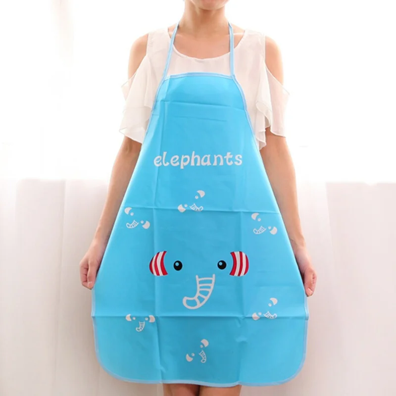 Waterproof Sleeveless Cartoon Apron Household Bibs Cooking Aprons for Women Kitchen Adult Anti-Oil Aprons Cleaning Accessories