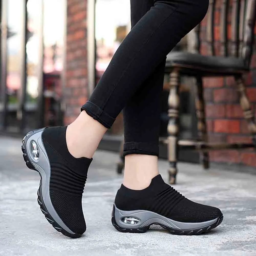 mesh cushioned running casual platform shoes