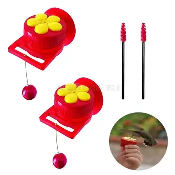 Flowers Shape Handhold Bird Hummingbird Feeder Drinker Plastic Seed And Water Outdoor Window Suction Cup Bird Feeder - Image 4