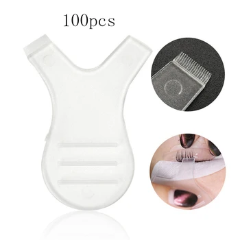 

100pcs Plastic Y Shape Eyelash Clean Up Brush Makeup Mascara Eyelashes Lift Lifting Curler Eye Lash Extension Graft Brush Tool