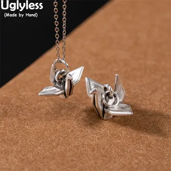 

Uglyless 2 Sizes Real 990 Pure Silver Cranes Pendants for Women Handmade Birds Necklaces NO Chain Creative Animals Gifts Jewelry