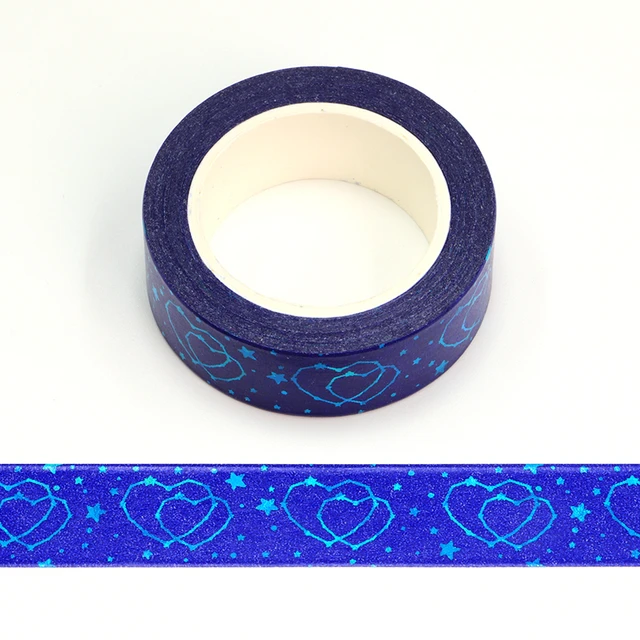 Blue & Foil Hearts Valentine Washi Tape