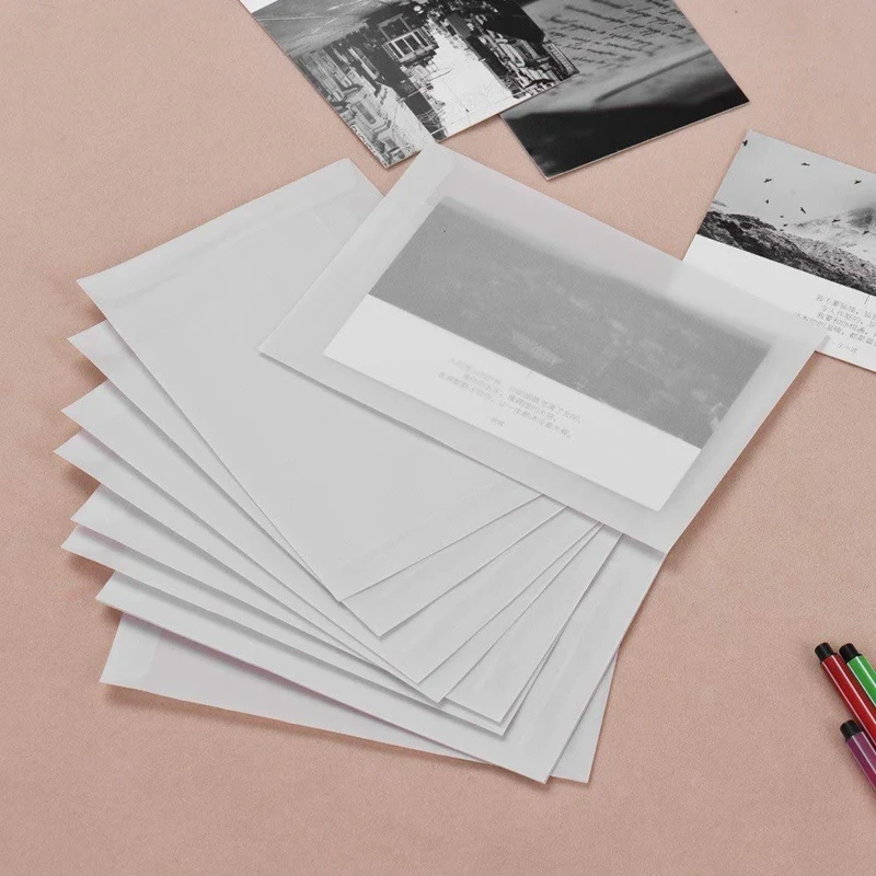 200Pcs Translucent Blank White Parchment Paper Envelope Postcards Invitations Cover Envelopes