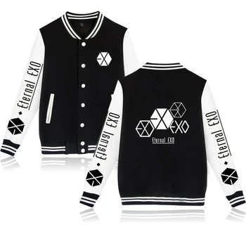 

EXO Ablum Women Baseball Jacket Casacos Femininos Preppy College Jackets Bomber Jacket 2019 Autumn Winter Coats Basic Outwear