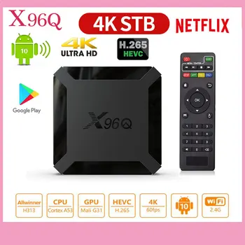 

X96Q Android 10.0 TV Box Allwinner H313 Quad Core Support 4K 3D Voice Control Set Top Box 2GB Media Player X96 Max Smart TV Box