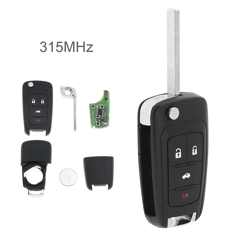 4 кнопки 315 МГц бесключевая запись дистанционного ключа Fob OHT01060512 для Chevrolet 2010