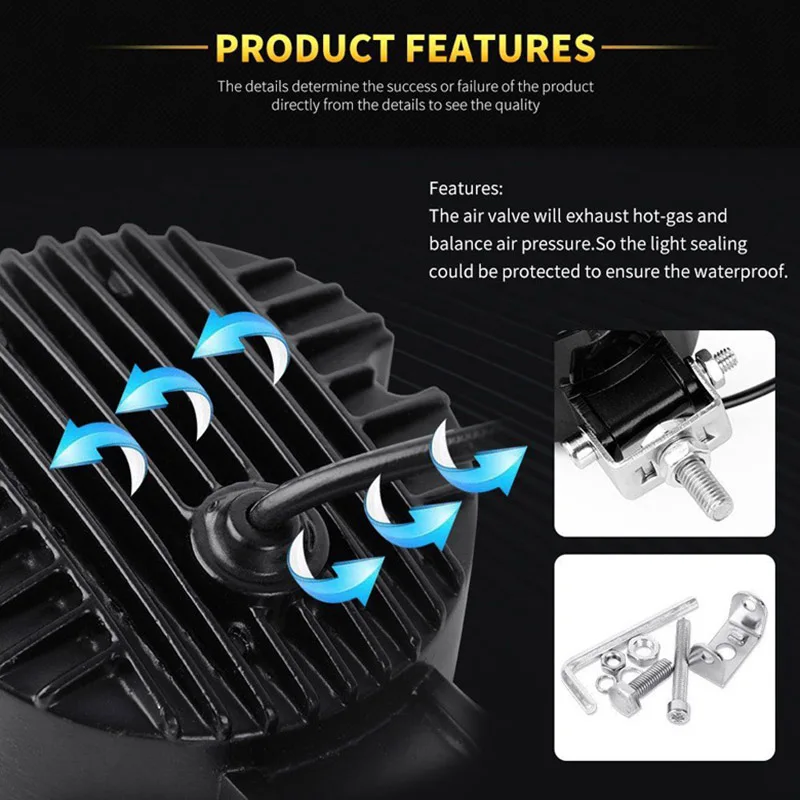 Online Luces antiniebla Led redondas Nlpearl de 3 pulgadas para coches 4 × 4 SUV 20W Luz de coche con Ángel LED ojos para camión todoterreno Tractor haz de Punto 9 32V