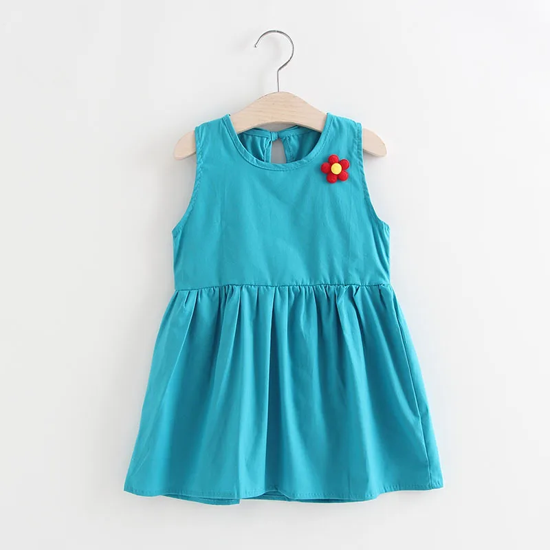 Summer Girls Dresses Elegant Princess Sleeveless Pink Flowers Costume Dress for 2 3 4 5 6 7 8 Years Kid Clothes