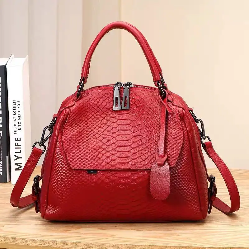 

Women Wild Serpentine Crocodile Pattern Tote Bag Cowhide Genuine Leather Large Handbag Female Shoulder Bags Lady Crossbody Bag