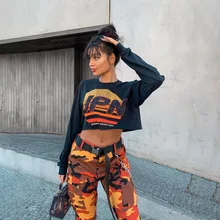 Рубашки для тренировки для Для женщин топ с открытой спиной Черный Принт одежда для бега Для женщин Спортивная одежда для активного отдыха Топ длинный рукав, для йоги Топ