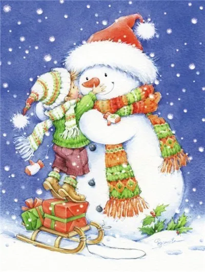 

5D DIY Diamond Painting Cartoon Santa Claus Diamond Embroidery Winter Scenery Full Drill Round Picture Christmas Gift