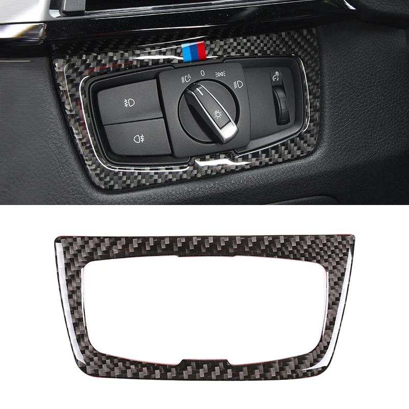 For BMW 3 4 Series F30 F32 2013 2014 2015 2016 2017 2018 Carbon Fiber Car Interior Headlight Switch Frame Cover Trim | Автомобили и