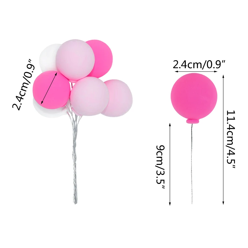 8pcs/set Colorful Clay Balloon Cake Topper Wedding Ball Cake Topper Flags Birthday Party Baby Shower Favor Dessert Decoration 6z birthday party supplies cake topper cake decorations cake toppers cupcake supplies