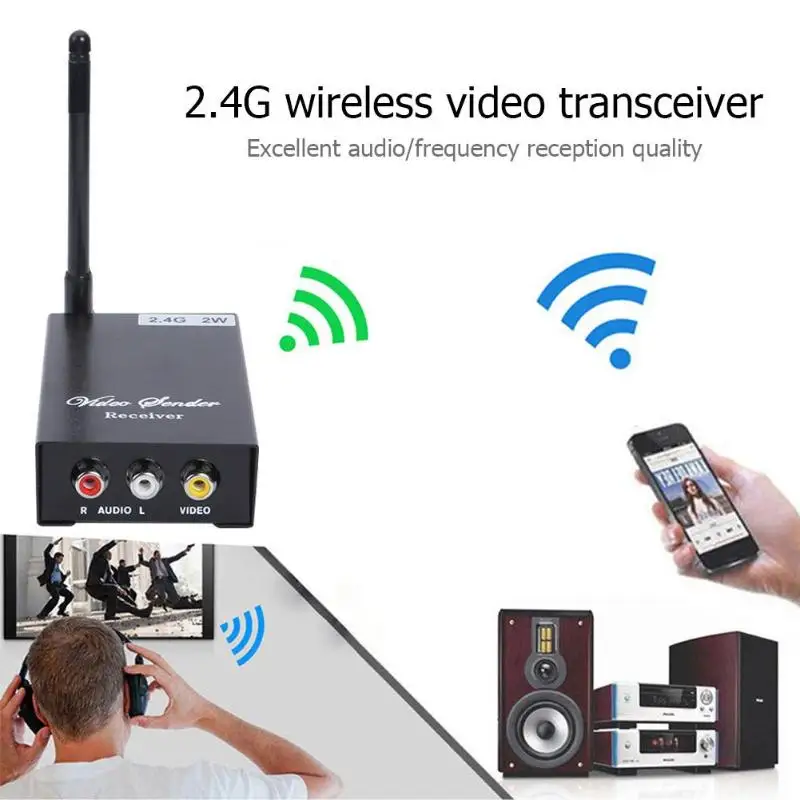 2,4G 2000W беспроводной передатчик анти-помехи с автоматической функцией переключения изображения аудио-видео передатчик приемник-10℃-50℃