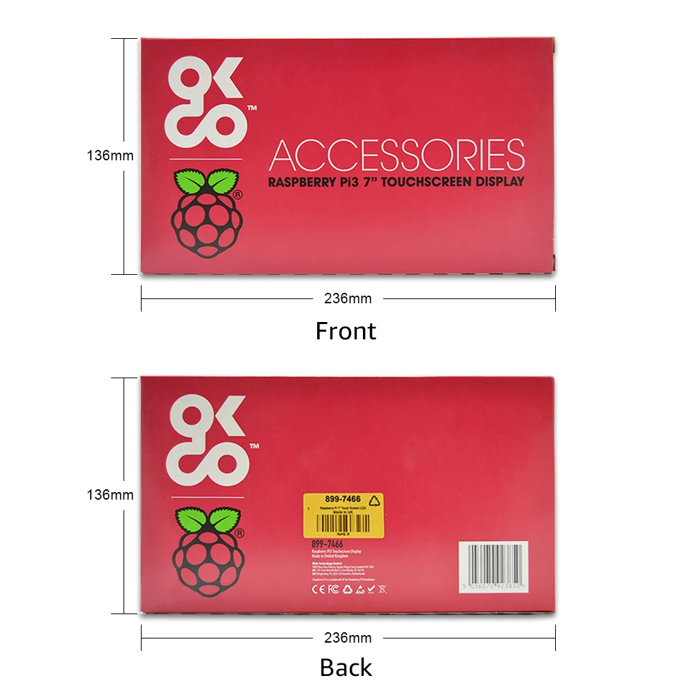Официальный 7 дюймов Сенсорный экран для Raspberry Pi 3, 4, Модель B/Raspberry Pi 3 Модель B+(B плюс)/Raspberry Pi 4 RASPBERRYPI-DISPLAY