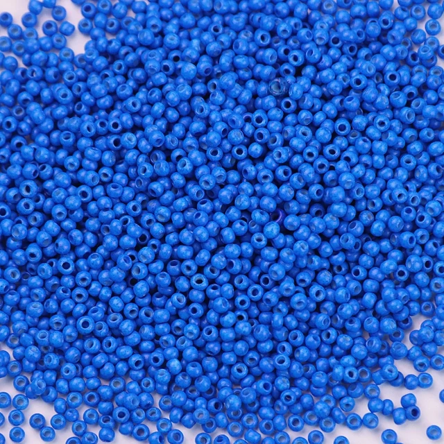 10g 720 Pieces 2mm Austria Solid Color Bead 12/0 Opaque Neon Round Beads Glass Seed Beads Handmade DIY Jewelry Bags Accessories 353 Blue