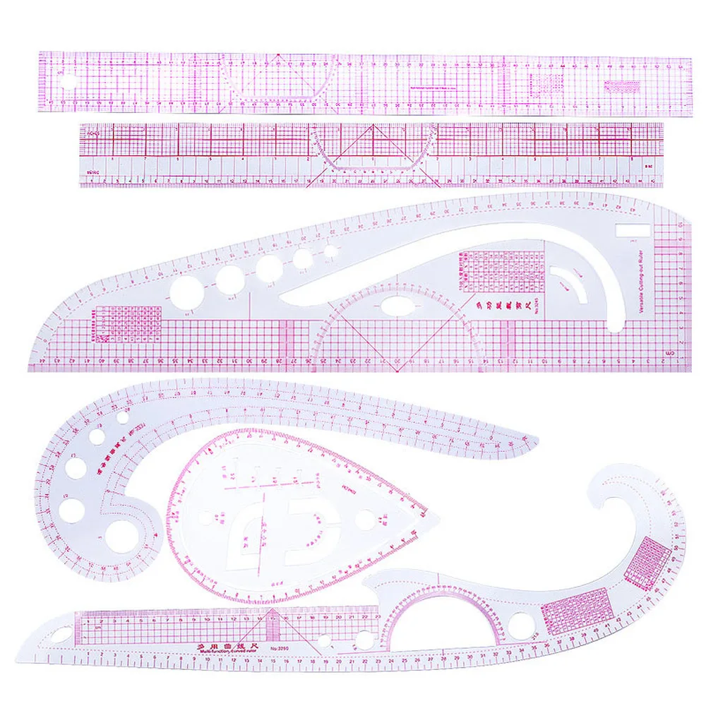 6Pcs Plastic Patchwork Craft Quilting Ruler Cutting Craft Scale Ruler
