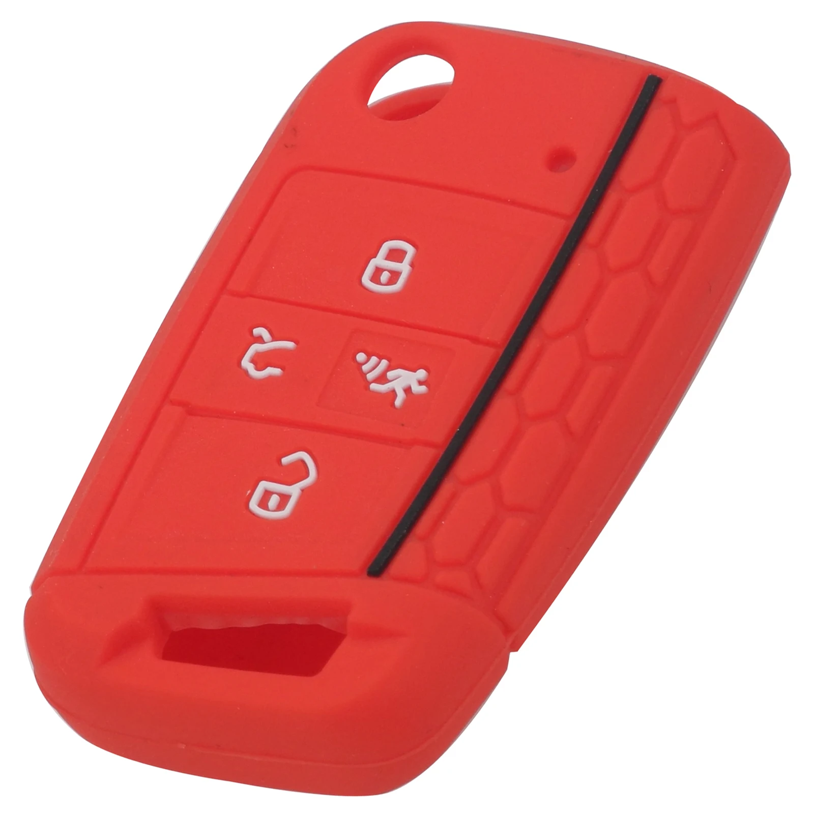 Красный Jingyuqin 30 шт./партия для VW Golf 7 ALLTRACK MK7 для Skoda Octavia A7 SEAT Remote 4 кнопочный чехол силиконовый Флип брелок чехол для кожи - Название цвета: Красный