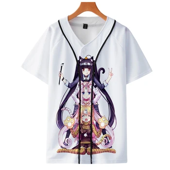 

New 2020 NEKOPARA Games Cartoon Anime La Soleil Chocolate vanilla 3D Short sleeve baseball uniform Men/Women Casual jacket