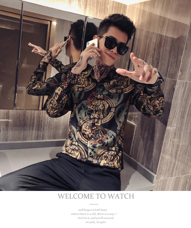 Мужские рубашки с принтом Иисуса, повседневные облегающие рубашки Camisa Masculina, дизайнерские уличные рубашки, Мужская одежда, мужская одежда, Chemise Homme