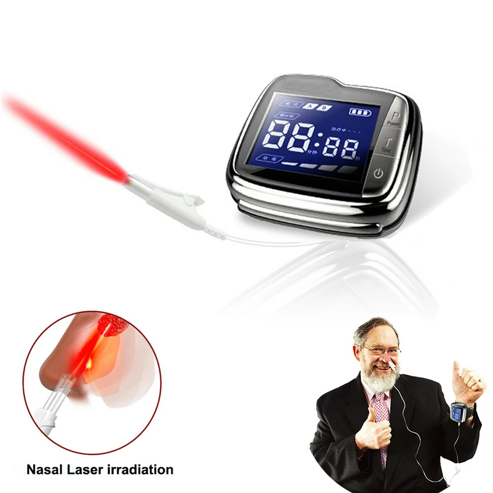 

New CE Laser Physiotherapy 650nm Laser Light /Wrist Diode Low Level Laser Therapy LLLT for Diabetes Hypertension Diabetic Watch