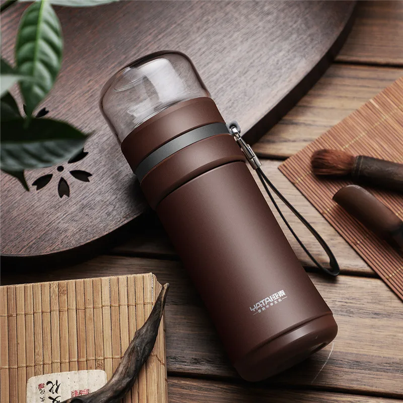 brown 300ml Fsile 570 мл нержавеющая сталь Термокружка термос бутылка Чай вакуумные термосы Рождественский подарок Термокружка с чай Insufer для офиса - Цвет: brown 300ml