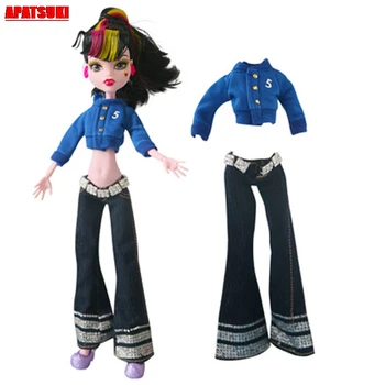 

Blue Hip POP Hoodies Coat Tops Long Pants for Monster High Doll Outfits for Monster Doll Clothes for 1/6 BJD Doll Dollhouse Kid