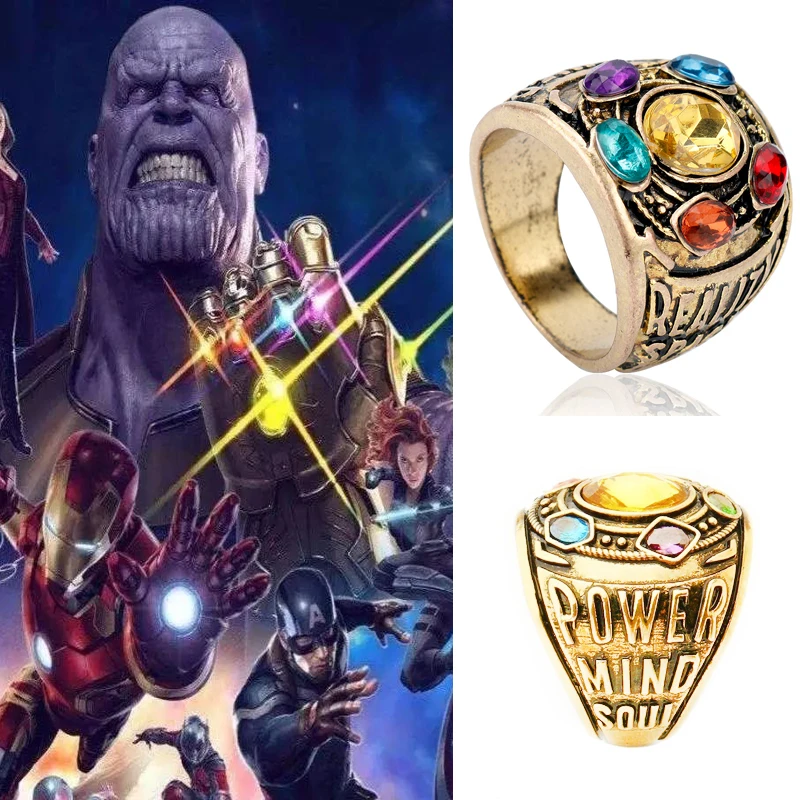 

Movie Accessories Avengers Infinity War Thanos Infinity Gauntlet Power Cosplay Alloy Ring Jewelry