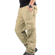 Мужские рабочие Зимние теплые брюки карго с карманами толстые брюки для улицы XIN