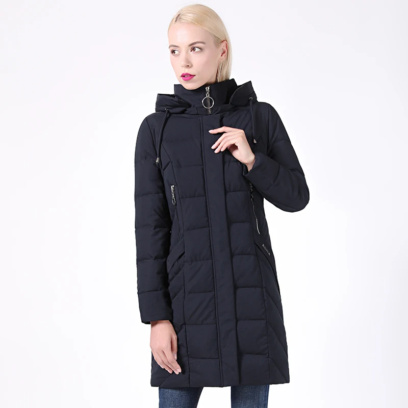 CEPRASK, Высококачественная зимняя женская куртка, плюс размер, длинное модное женское зимнее пальто с капюшоном, теплый пуховик, парка - Цвет: DARK BLUE