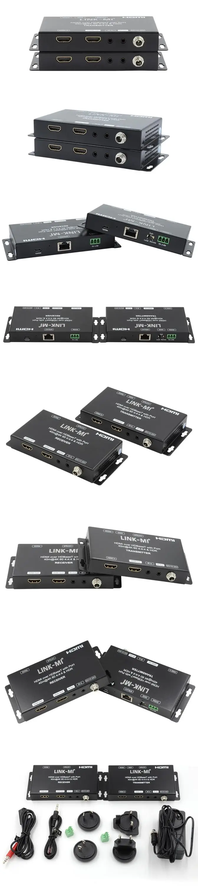 LINK-MI LM-EX53 40-70 м HDBaseT ультратонкий HDMI Набор насадок HDR, 4K@ 60 Гц 4:4:4, 3D HD удлинитель