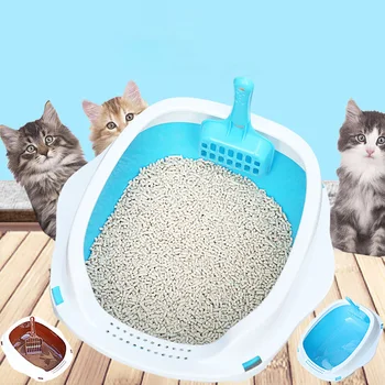 

Pet Toilet Cat Litter Box Bedpans Dog Tray Teddy Anti-Splash Toilette with Cat Litter Shovel Puppy Cat Indoor Home Sandbox