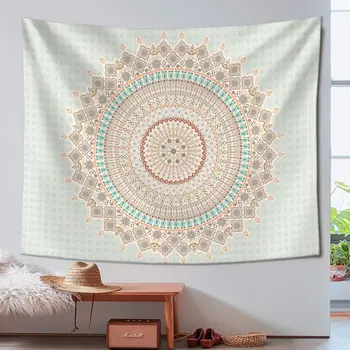 

Modern Tapestry Geometric Figure Mandala Flower Pattern Tapestry Wall Hanging Dormitory Living Room Bedroom Decoration
