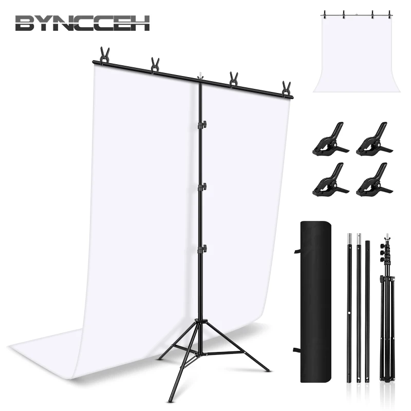 Background Photography T-shape Stand Photo Studio Adjustable Tripod Support Kit With Clip For Chroma Green Screen Party Backdrop |