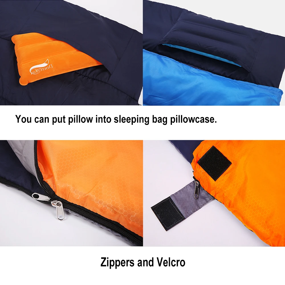 2 Person Sleeping Bag Couple Family Portable Camping Sleeping Bags 2 Air Pillow Lightweight Hiking Mat Bed