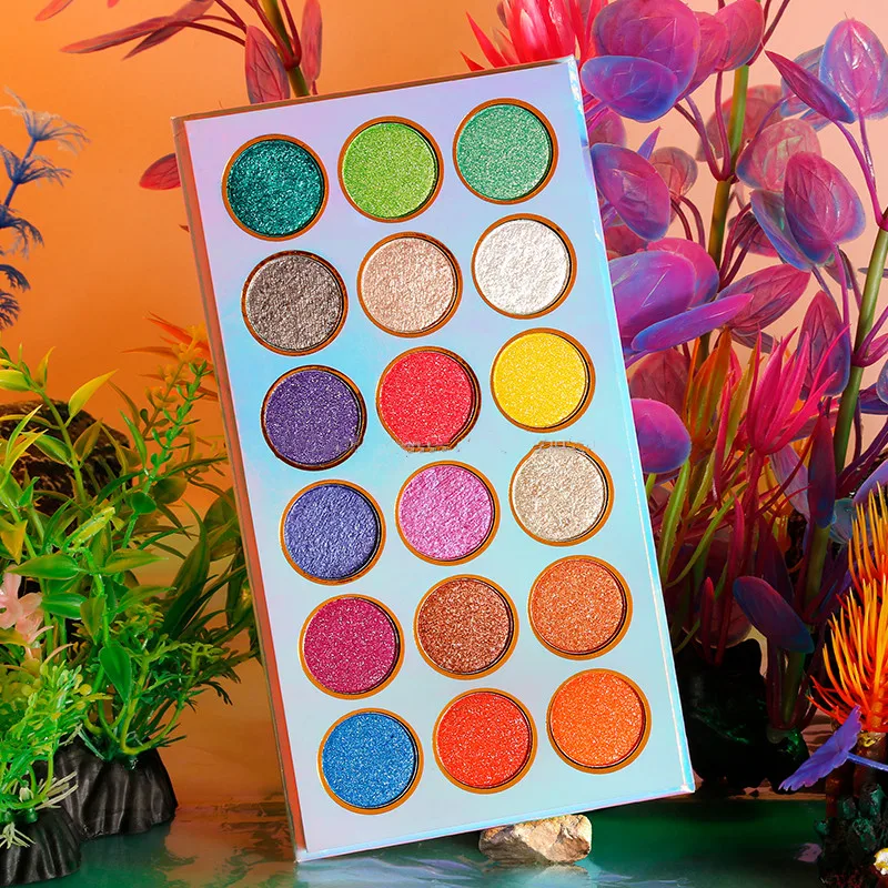 

Палитра теней для век от частного бренда, оптовая продажа, 18 цветов, палитра для макияжа глаз, веганские водонепроницаемые пигментированные цветные тени для век